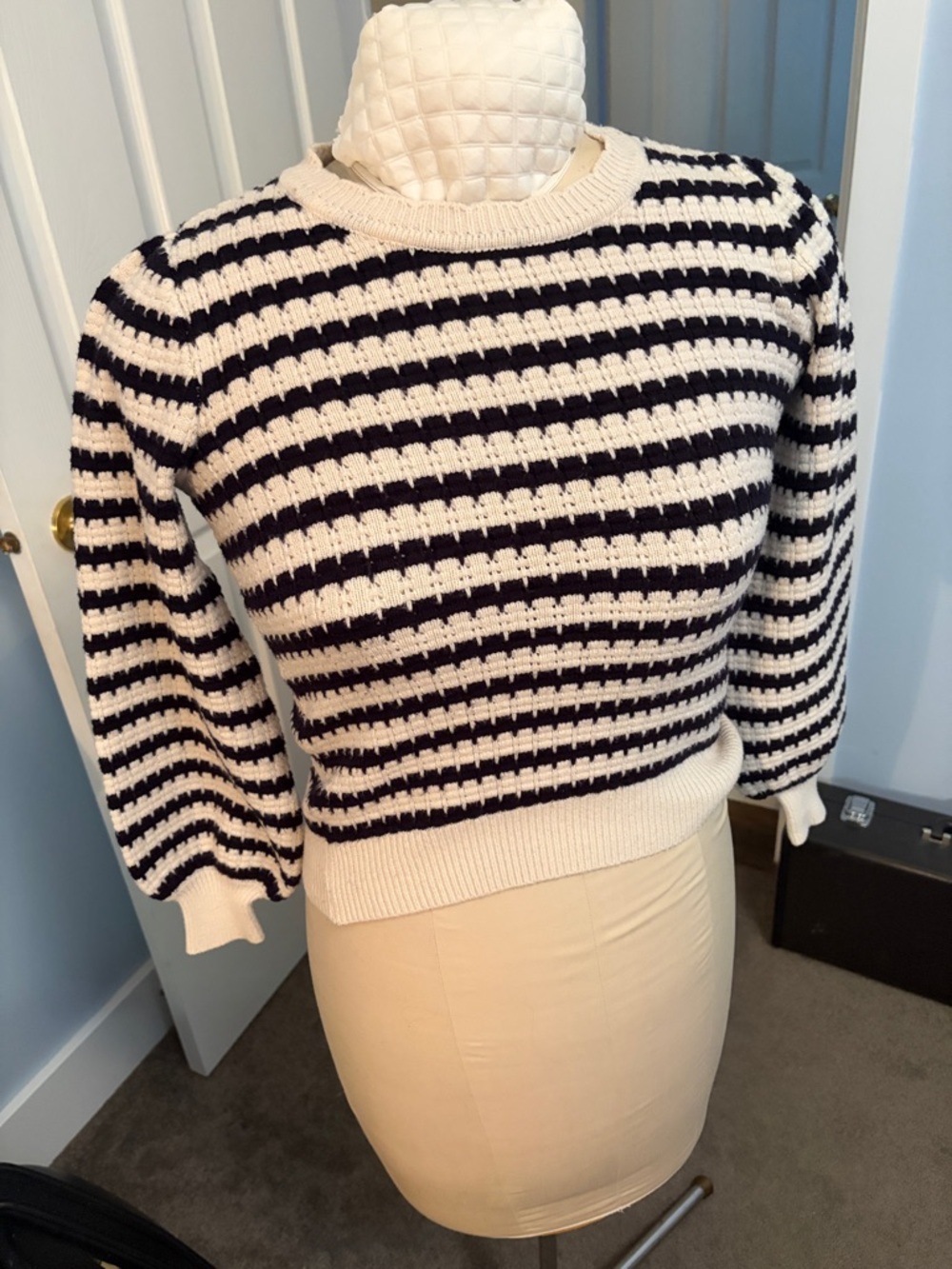Philosophy Navy & White Striped Crewneck Sweater